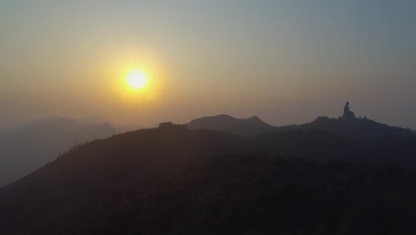 Drone-view-of-Lantau-Island-at-Sunset