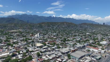 Aerial-wide-shot-of-Monterrey,-Nuevo-Leon,-Mexico