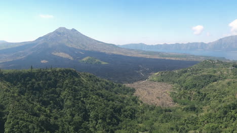 Beautiful-view-of-a-mountain-landscape-with-clear,-blue-sky-in-Bali,-Indonesia