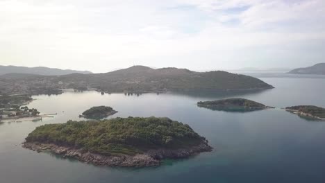 Drone-over-Ksamil-Islands-in-the-middle-of-the-Adriatic-sea-in-Albania