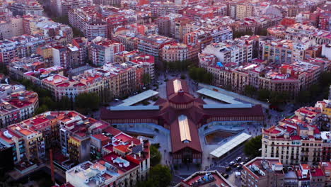 Barcelona-Luftbild-Markt-Von-Sant-Antoni,-Spanien