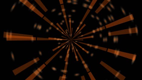 Animation-of-orange-psychedelic-lights-and-lines-through-space