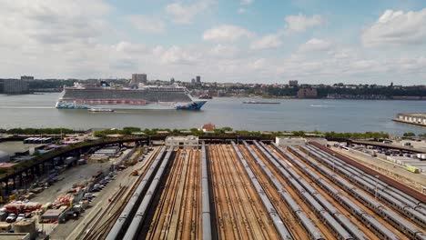 Cruise-ship-passing-Hudson-Yards-in-New-York-City