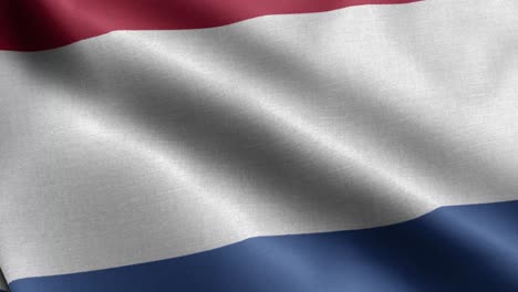 Closeup-waving-loop-4k-National-Flag-of-Netherlands