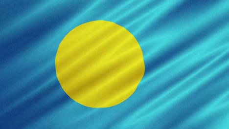Flagge-Von-Palau-Weht-Im-Hintergrund