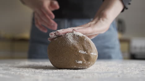 Slow-motion-as-baking-at-home,-pouring-flour,-almond-flour-for-gluten-free-cookie-dough-or-bread-in-the-kitchen