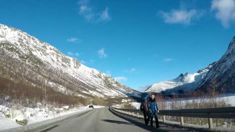 Timelapse-or-hyperlapse-of-driving-around-on-Lofoten-Island-of-Norway-March