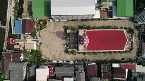 Von-Oben-Nach-Unten-Luftaufnahme-Der-Kirche-Santa-Cruz-In-Bangkok,-Thailand