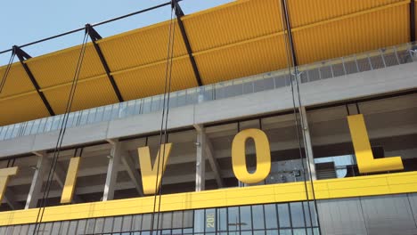 Large-letters-of-Tivoli-football-stadiums-front,-located-in-the-German-City-of-Aachen