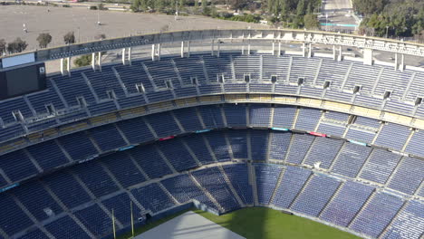 Inside-the-beautiful-SDCCU-Stadium-in-San-Diego,-California---aerial