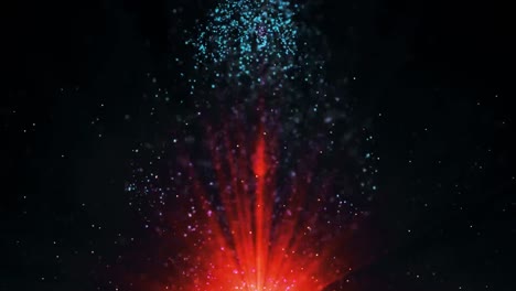 Partículas-Universo-Rojo-Cálido-Polvo-Con-Estrellas-Sobre-Fondo-Negro