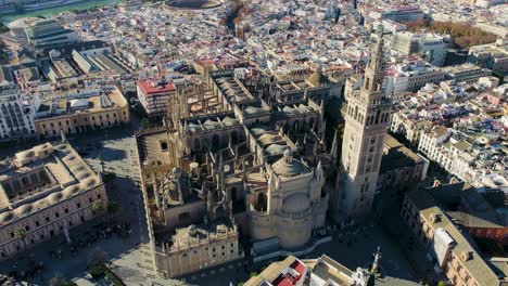 Panoramic-view-of-Giralda-ancient-architectural-cult-building