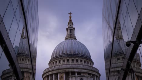 Timelapse-of-St-Pauls-cathedral-from-one-new-change-cloudy-reflections-tight