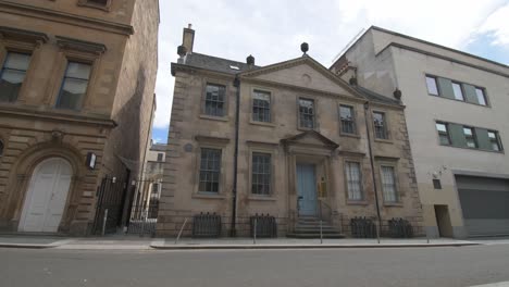 A-low-angle-of-the-Tobacco-Merchant's-House,-which-is-an-18th-century-villa-in-Glasgow