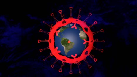 Großes-Rotes-Virus,-Das-Mit-Absorbierter-Erde-Im-Inneren-Rotiert