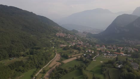 Aerial-view-of-Tenno,-Trentino,-Italy