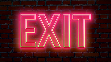 Blinking-Exit-word-text-in-neon-color-showing-way-out-in-emergency-case,effect