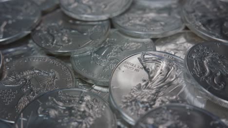 Ecu-Silbermünzen-Drehen-Sich-Nach-Rechts