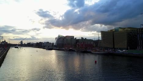Pan-and-boom-shot-over-the-River-Liffey-in-Dublin-city
