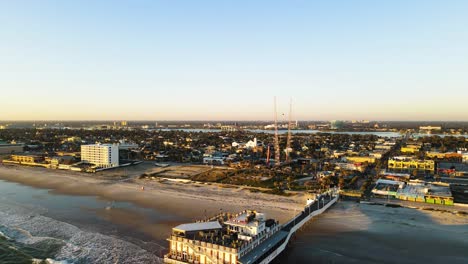Amazing-aerial-shot-of-Daytona-Beach-shores-during-sunrise