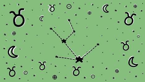 Hand-drawn-stop-motion-animation-of-Zodiac-sign-symbols-and-constellations