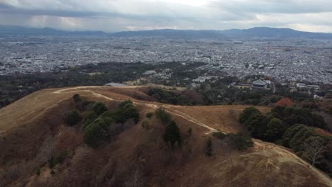 Skyline-Aerial-view-in-Mount-Wakakusa,-Nara