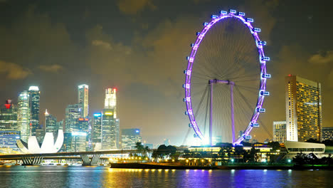 Lapso-De-Tiempo-Hermosa-Arquitectura-Edificio-De-Negocios-Paisaje-Urbano-De-La-Ciudad-De-Singapur