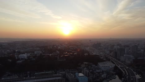 Skyline-Aerial-view-in-Motomachi,-Yokohama