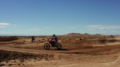 Desert-Bike-Rider-in-slow-motion-in-Mojave-Desert