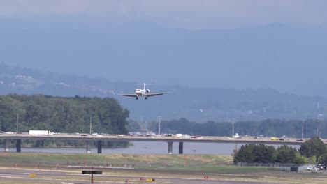 Small-business-plane-encountering-unexpected-wind-gusts-before-landing-on-airport-runway
