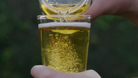 Zeitlupe-Beim-Übertragen-Von-Bier-Aus-Einem-Glas-In-Ein-Glas