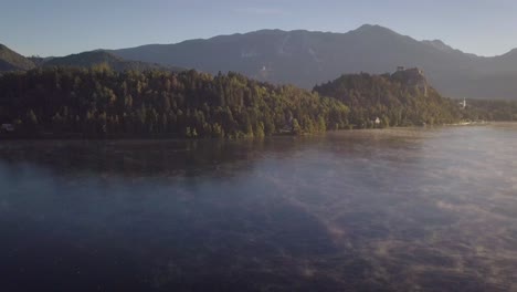 Close-up-of-Lake-Bled,-Slovenia-near-Triglav-National-Park