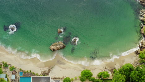 Aerial-l-view-of-Ipanema-beach,-Brazil
