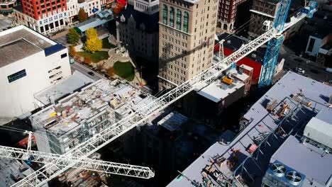 Aerial-footage-above-a-large-construction-project-in-downtown-Lexington-Kentucky