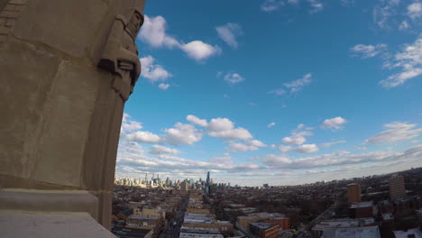 A-time-lapse-of-Chicago,-IL-from-atop-a-building-on-the-west-side-of-the-city