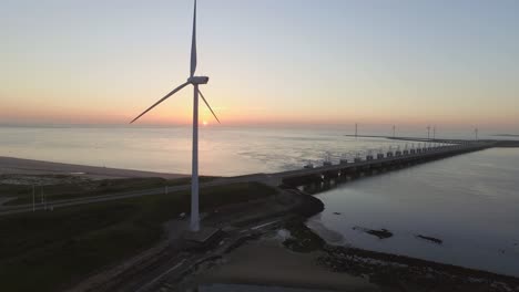 Aerial:-The-Oosterschelde-storm-surge-barrier-and-windturbines-in-the-Netherlands