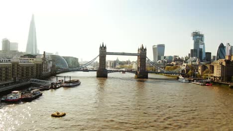 Aerial-shot-of-the-famous-bridge-in-London