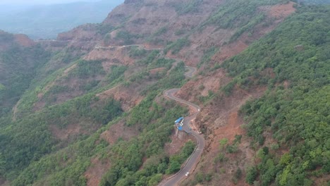 Amba-Ghat,-Maharashtra,-India---Aerial-Drone-Footage---Travel-|-Road-|-Western-Ghat-|-India-|-Roadtrip