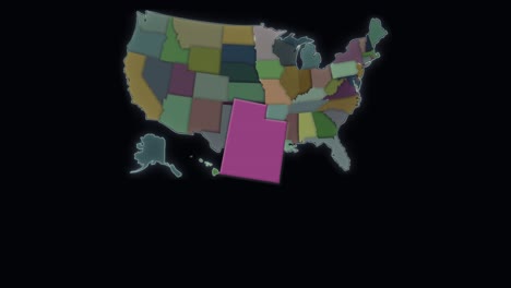 Der-Bundesstaat-Utah-Ist-Hervorgehoben-–-Karte-Der-USA-–-Vereinigte-Staaten
