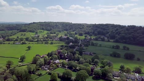 Drone-flying-over-agricultural-farmland-in-Cheshire,-UK-near-Alderley-Edge-area,-England,-UK