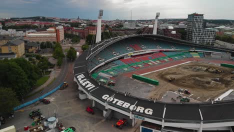 Aerial-view-of-the-giant-arena-Ullevi-located-in-Gothenburg,-Sweden