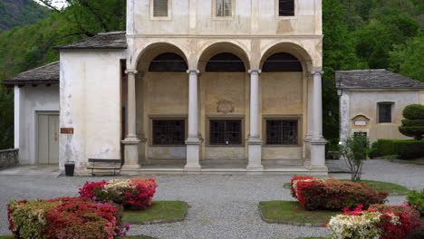 A-beautiful-travel-tour-at-the-Sacred-Mountain-of-Varallo,-a-christian-devotional-complex,-a-unesco-world-heritage-si-in-Italy