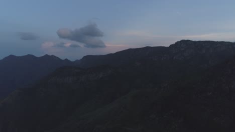 Cinematic-drone-shot-of-a-Mountain-before-the-sunrise