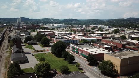 Aerial-flight-over-Kingsport-Tennessee