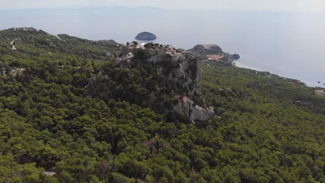 Aerial:-Flying-around-famous-Castle-of-Monolithos-on-greek-island-Rhodes