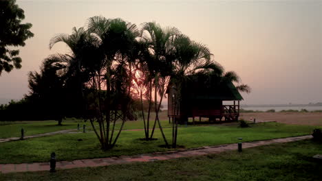 Angola,-Sunset-drone-footage-4K,-Mubanga