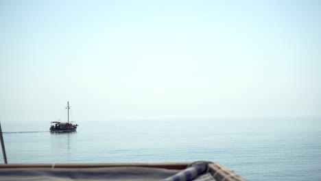 Lovely-boat-cruise-on-calm-mediterranean-sea-early-in-the-morning