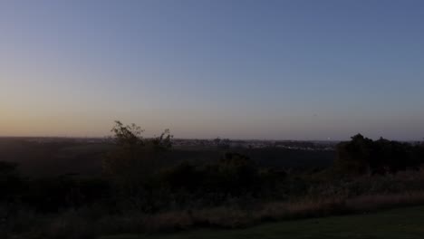 Sun-setting-at-a-view-point-in-Greenfields,-east-London,-South-Africa