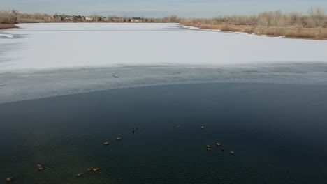 Ein-Flug-über-Einen-Zugefrorenen-See