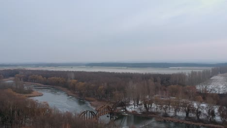 Drone-footage-at-the-lake-Kis-Balaton-in-winter